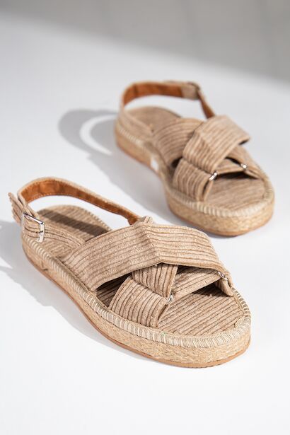 Smash Kaymaz Hasır Tabanlı Sandalet  Nud 4