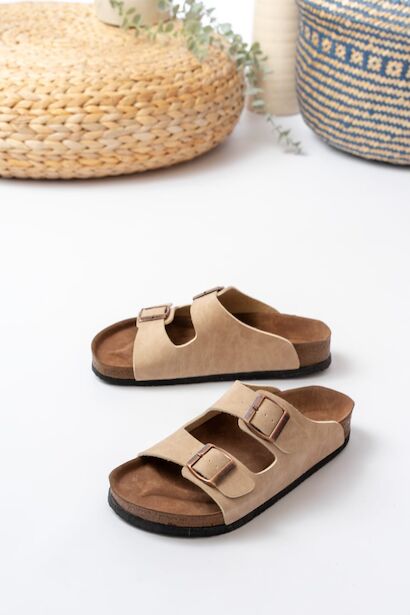 Ranya Kadın Nubuk Parmak Arası Sandalet  Bej