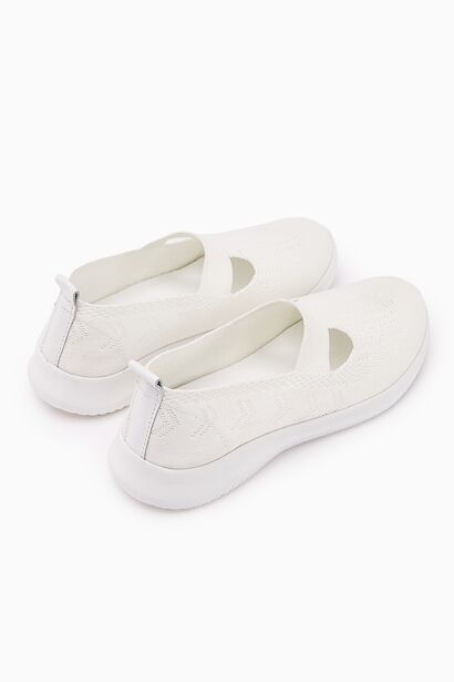 Flexor Kadın Hakiki Deri Ortopedik Taban Triko Günlük Spor Ayakkabı  Beyaz 4