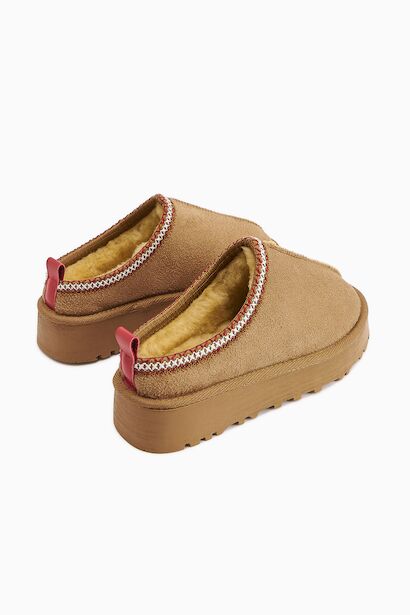 Ceel Içi Kürklü Ultra Mini Süet Kışlık Taban Bot & Bootie  Camel 4