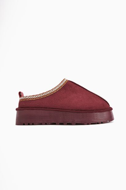 Ceel Içi Kürklü Ultra Mini Süet Kışlık Taban Bot & Bootie  Bordo
