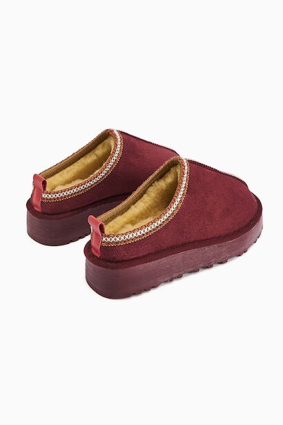Ceel Içi Kürklü Ultra Mini Süet Kışlık Taban Bot & Bootie  Bordo 4